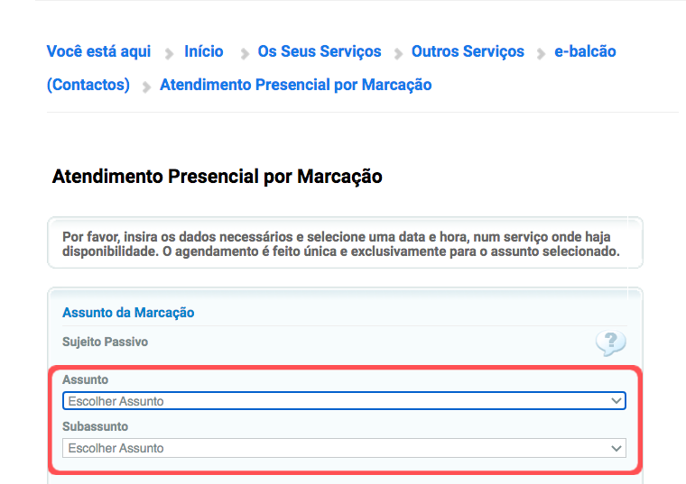 How to make a face-to-face meeting appointment on the Finanças website