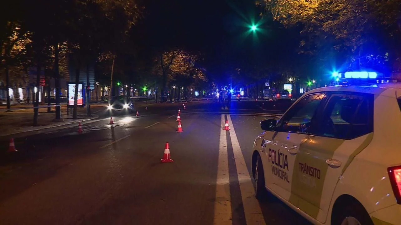 Shooting on Avenida da Liberdade in Lisbon for the first night of the curfew