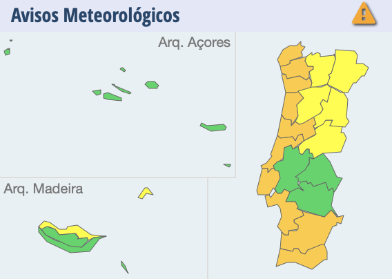 Alerte météo orange pour 10 districts du Portugal : vent, neige et houle