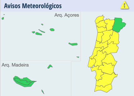 Alerte météo pour forte pluie sur le Portugal continental 