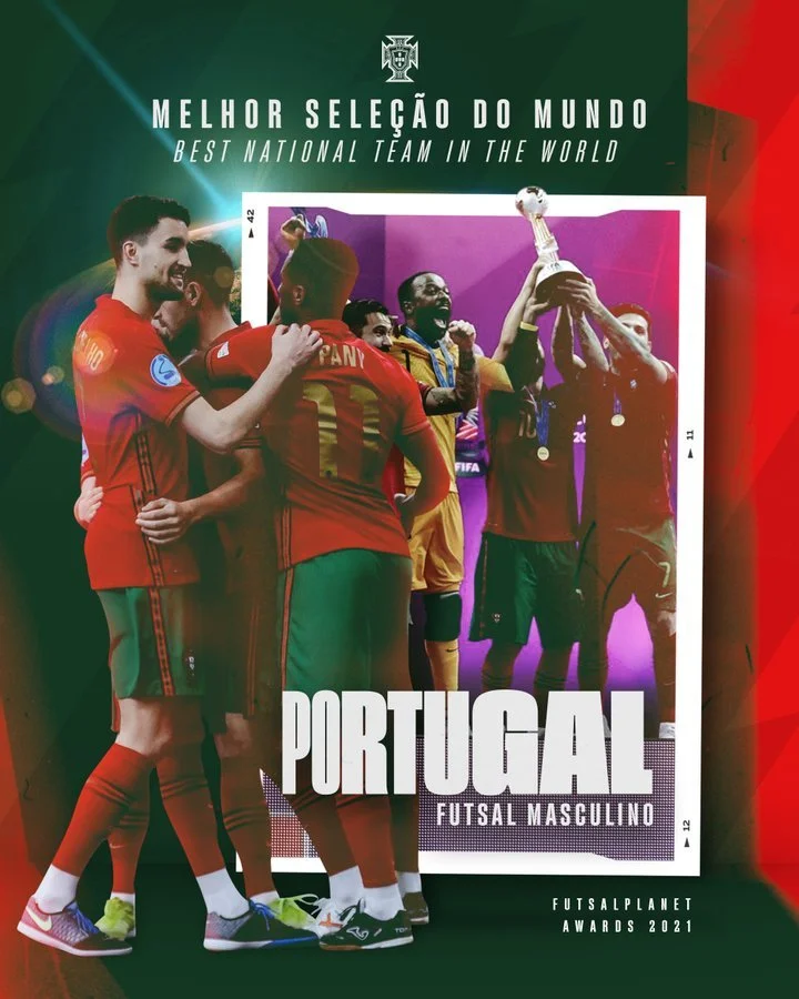 Le Portugal élu meilleure équipe de futsal du monde, le Sporting Lisbonne meilleur club mondial