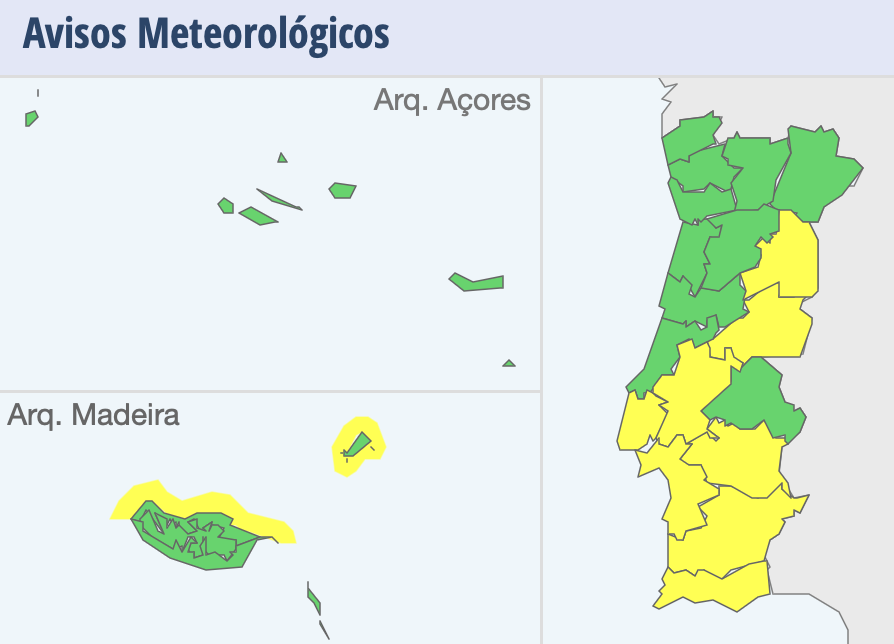 Alerte météo pour 8 districts au Portugal en raison de la pluie et de la neige