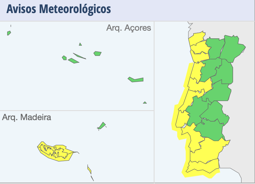Alerte météo pour 10 districts au Portugal en raison du vent