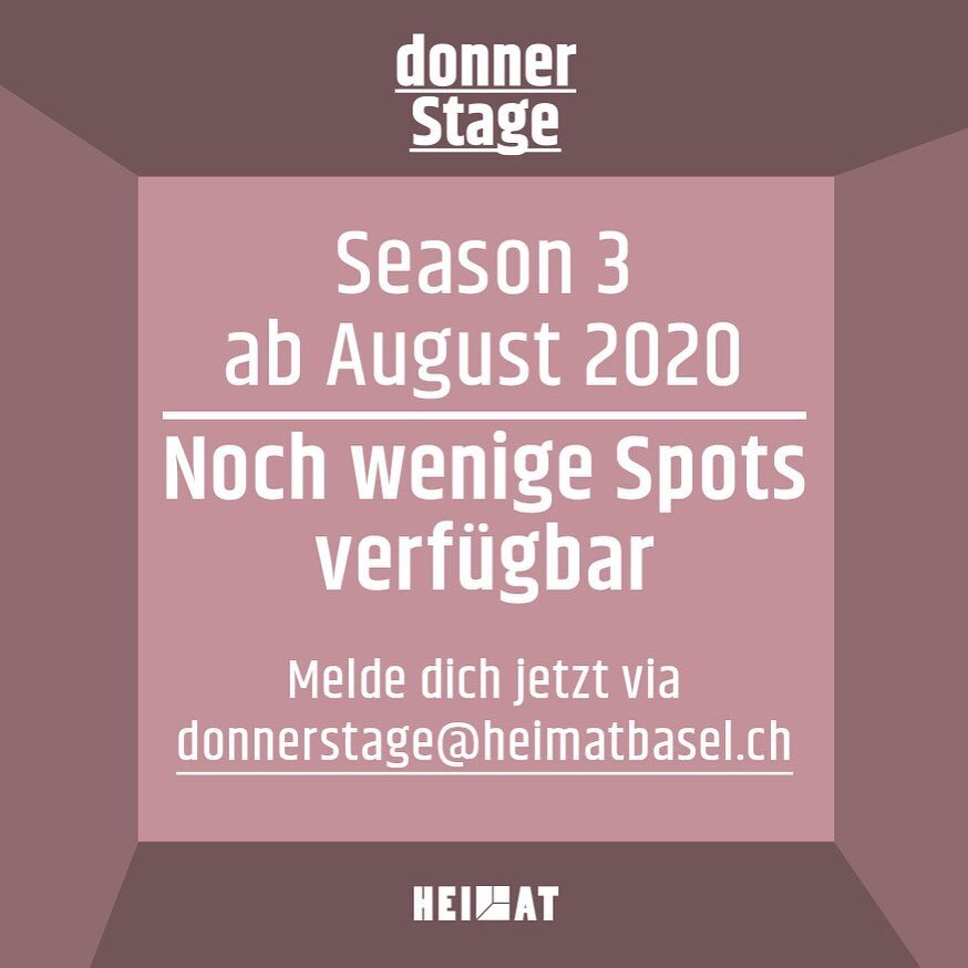 DonnerStage, Season 3:
Bewerbe dich jetzt auf unsere offene Konzertb&uuml;hne. Melde dich via Donnerstage@heimatbasel.ch