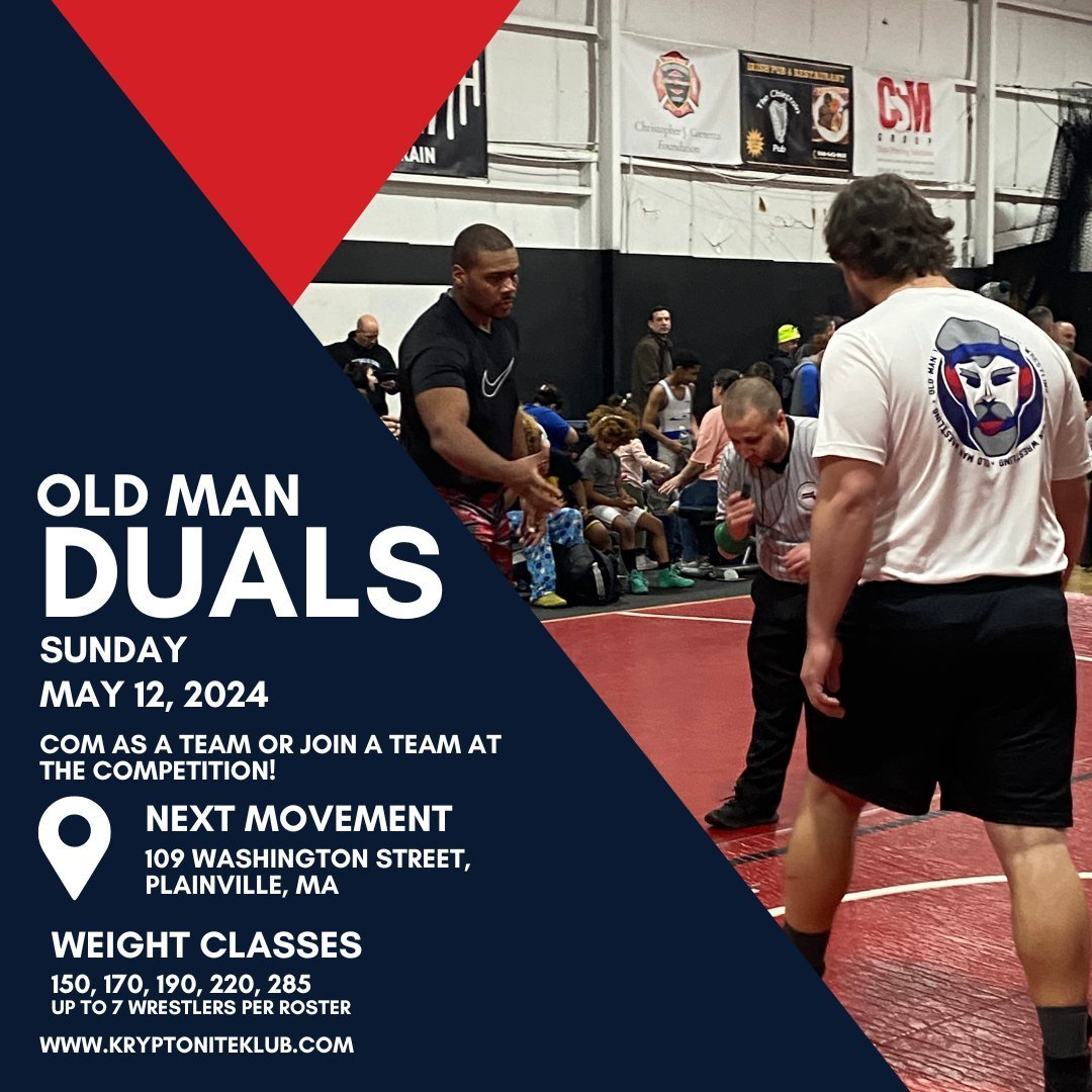 OLD MAN DUALS TOURNAMENT. Getting the Team Back Together!!!
Winning Team will receive an Old Man Award Pack!
Check the link in our bio for more details!
.
When: Sunday, May 12, 2024
Where: 109 Washington Street, Plainville, MA
Cost: $30 Pre-Registere