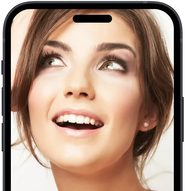 Smiling woman on phone