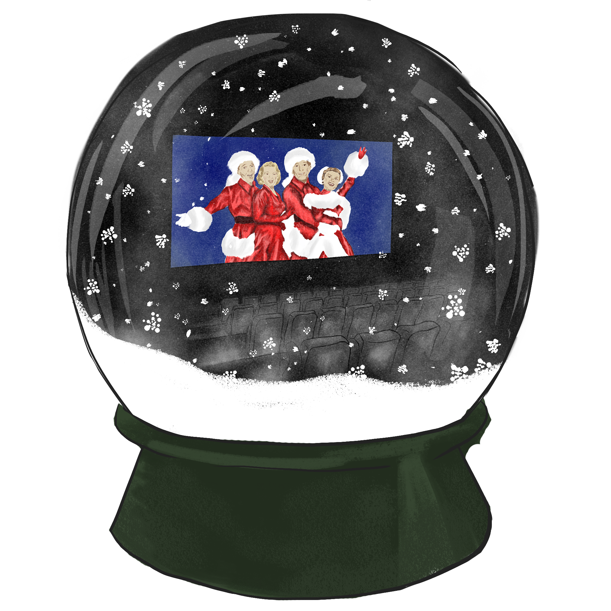 Snowglobe design for booklet cover.