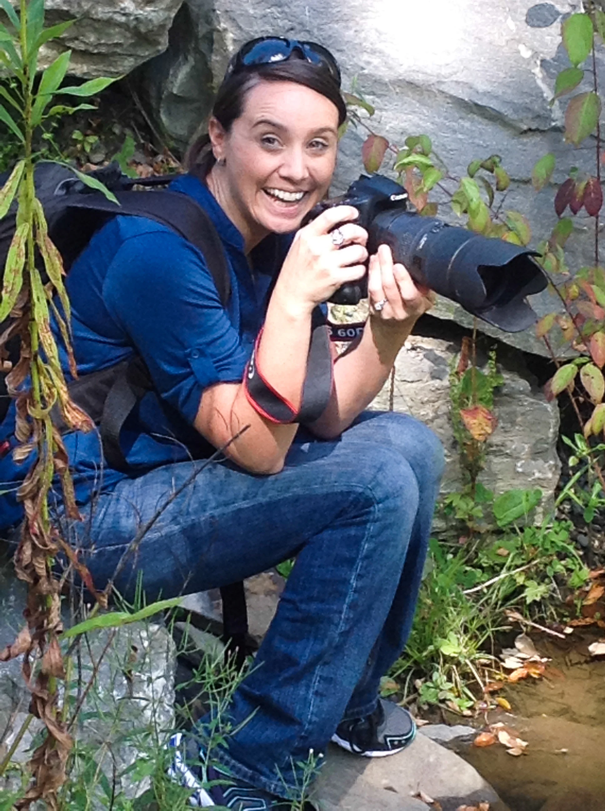 Sometimes the perfect image involves sitting on a rock in a creek bed.