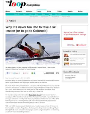 Why it's never too late to take a ski lesson<br>THE LOOP