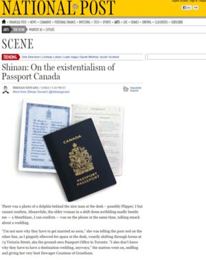 On the existentialism of Passport Canada<br>NATIONAL POST