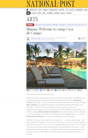Welcome to camp Casa de Campo<br>NATIONAL POST