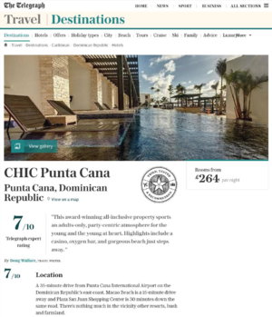 CHIC Punta Cana<BR>THE TELEGRAPH