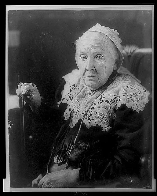 Julia Ward Howe, half-length portrait, seated, facing left