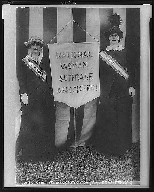 Suffragists Mrs. Stanley McCormick and Mrs. Charles Parker, April 22, 1913