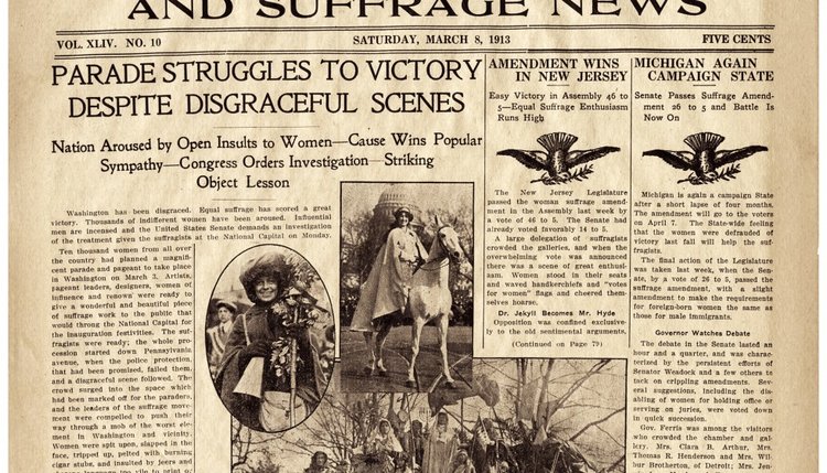 Newspaper Coverage of D.C. Suffrage Parade, March 1913