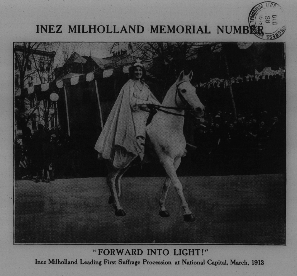 Inez Milholland Leading the Procession on a White Horse