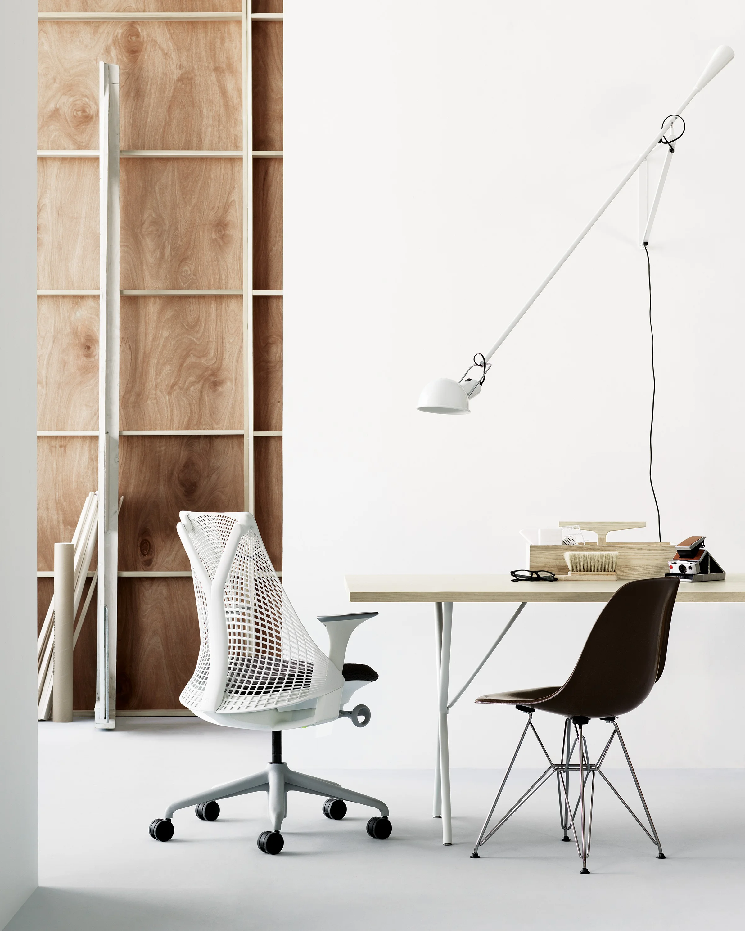 Herman Miller Sayl, Eames Molded Plastic, Nelson X-Leg