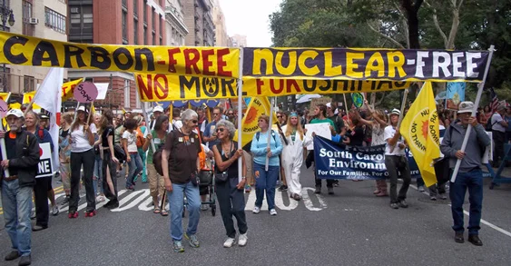 The Nuclear-Free, Carbon-Free Contingent at the historic People’s Climate March in New York City September 21, 2014.