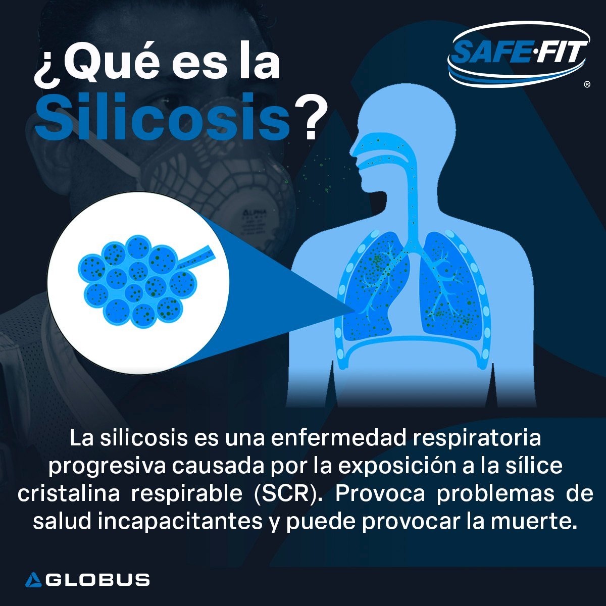 &iquest;Qu&eacute; es la silicosis?

La s&iacute;lice liberada durante actividades como cortar o perforar piedra, hormig&oacute;n o ladrillos crea finas part&iacute;culas de polvo que pueden penetrar profundamente en los pulmones. Aunque invisible a 