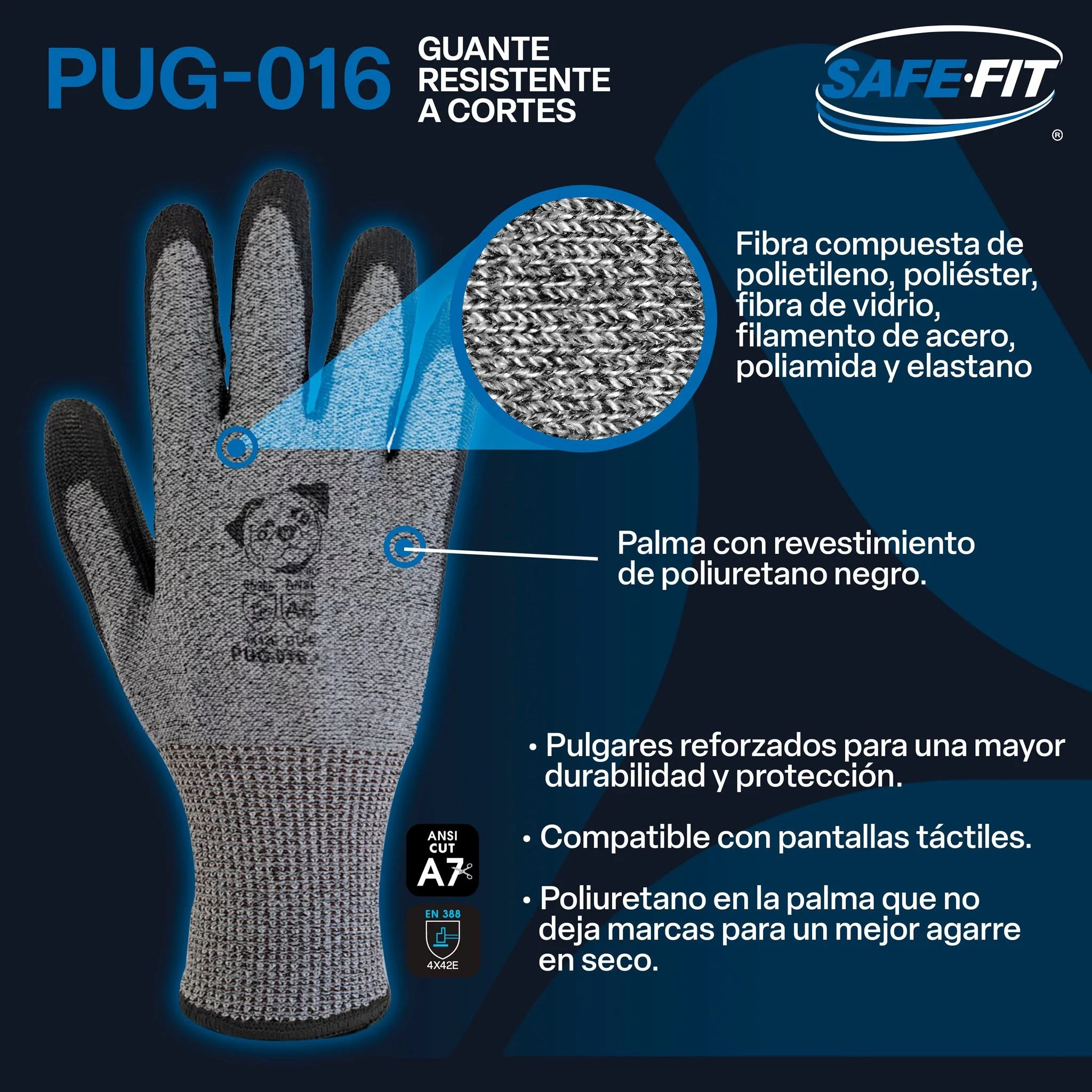 Potencia y comodidad en tus manos 🧤
Guantes con refuerzo en pulgar, resistentes a cortes (ANSI 7), abrasi&oacute;n y pinchazos.
✔ Compatibles con pantallas t&aacute;ctiles
✔ Agarre seguro sin dejar marcas
✔ M&aacute;xima durabilidad en cada tarea

S