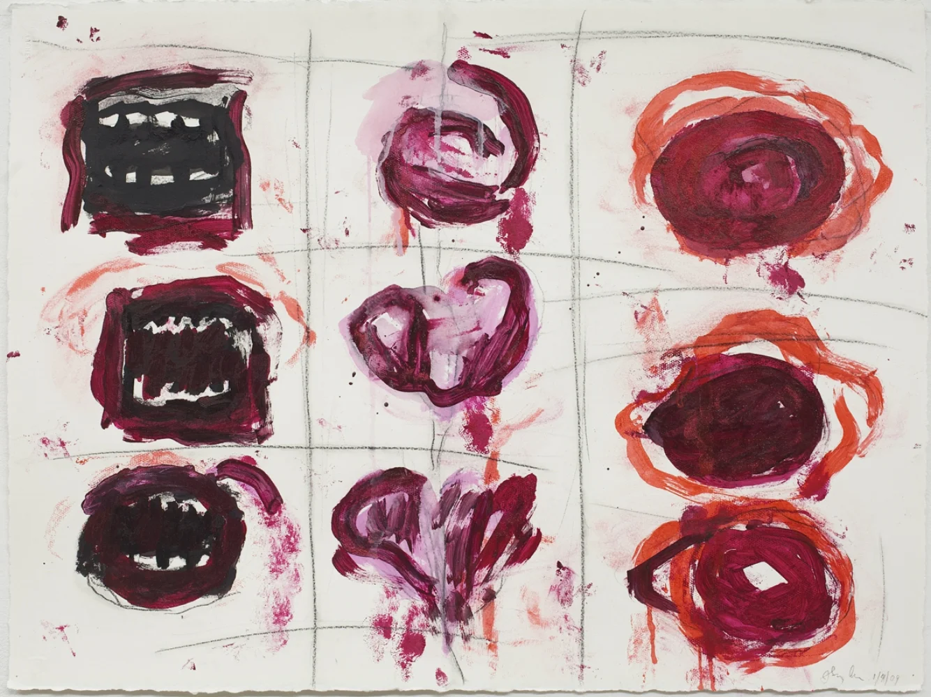 Grid With Red Mouths