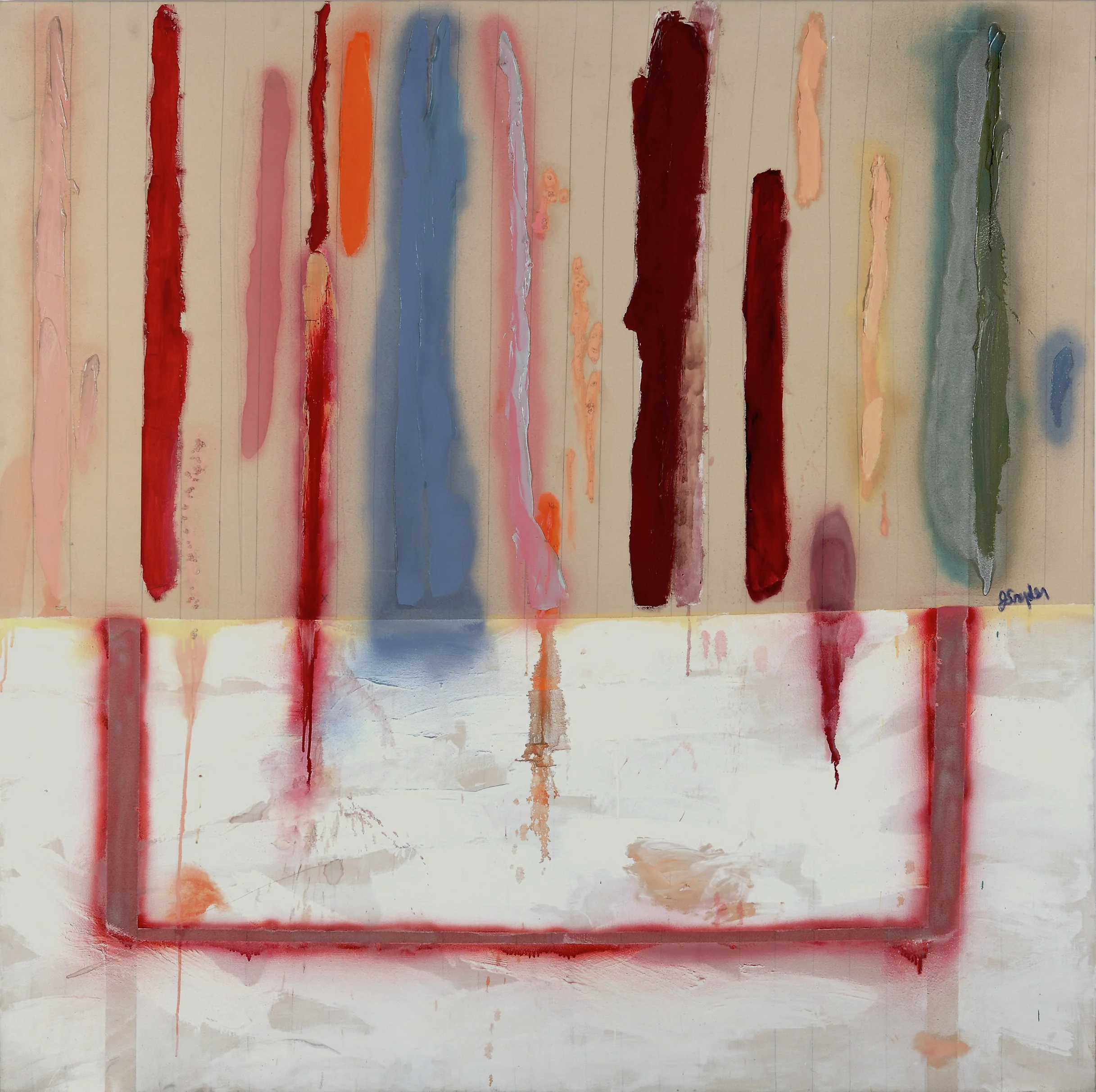 Vertical Strokes on White Ground