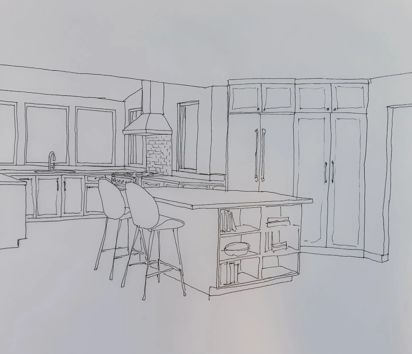 Kitchen sketch ✨for a client in Aurora
.
.
.
#denverkitchendesign #auroracolorado #handrendering #sketching #dreamkitchen #denverinteriordesigner