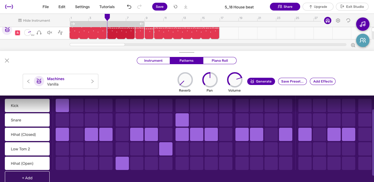 Use Patterns Beatmaker In Soundtrap 