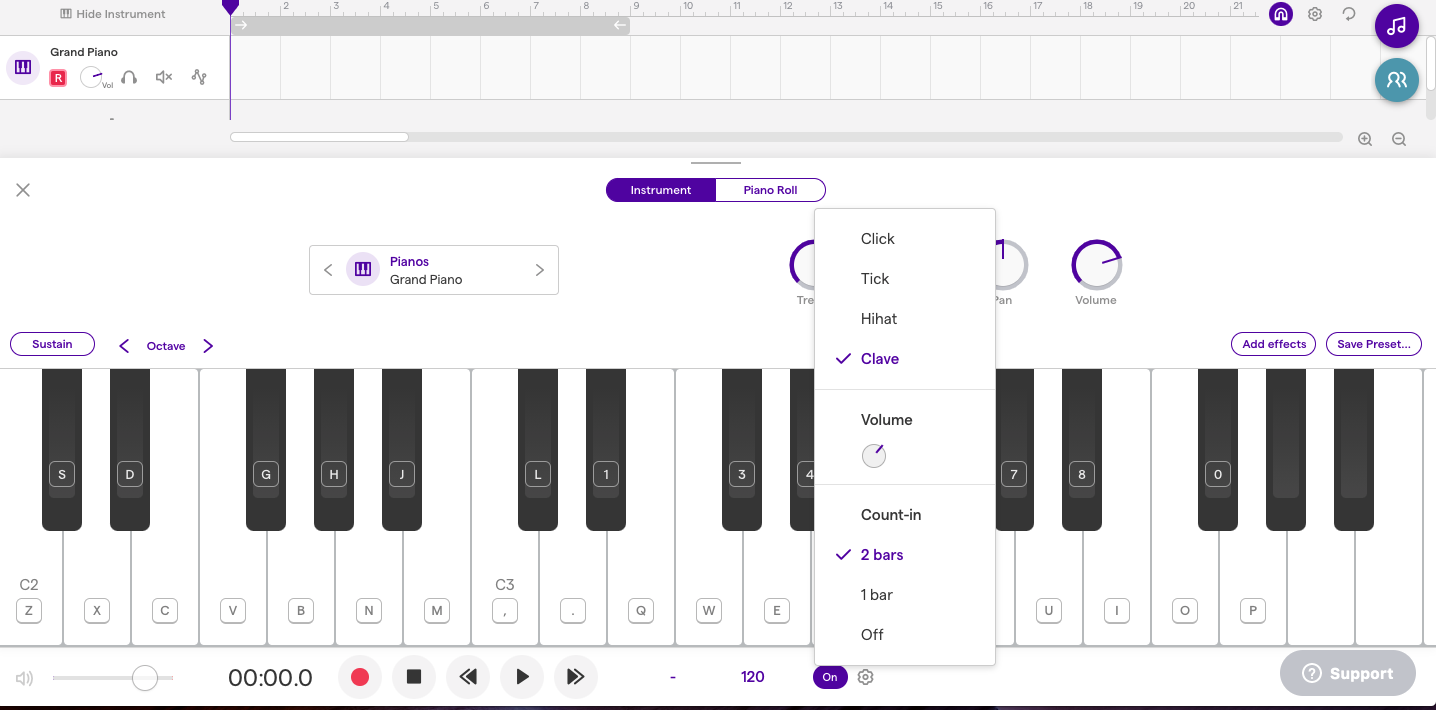 Create Music with Soundtrap's Online Piano