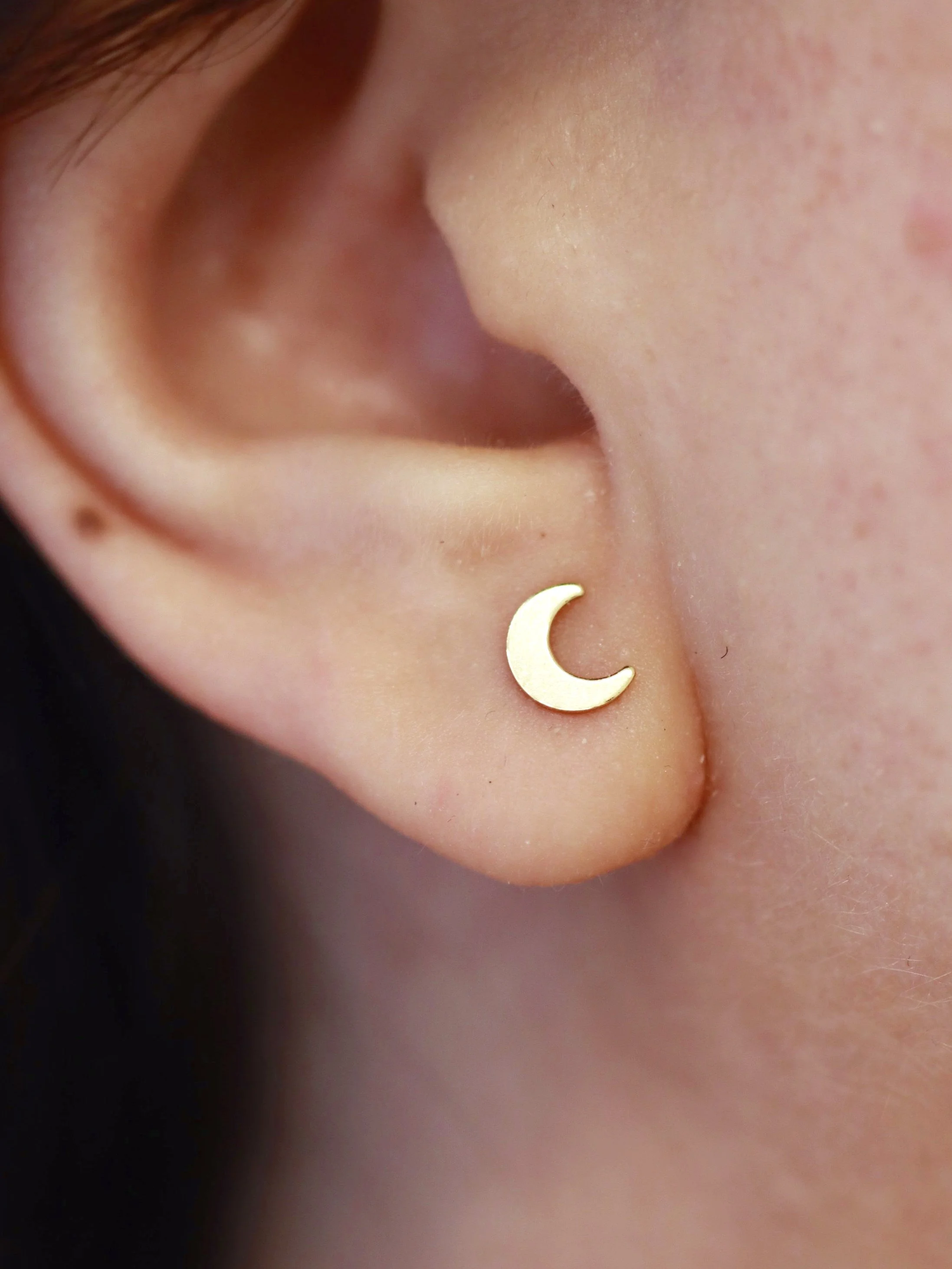 Boucles D'oreilles Vintage Plaqué Or - Cristaux Onyx Et Zircon - Clous - Occasion
