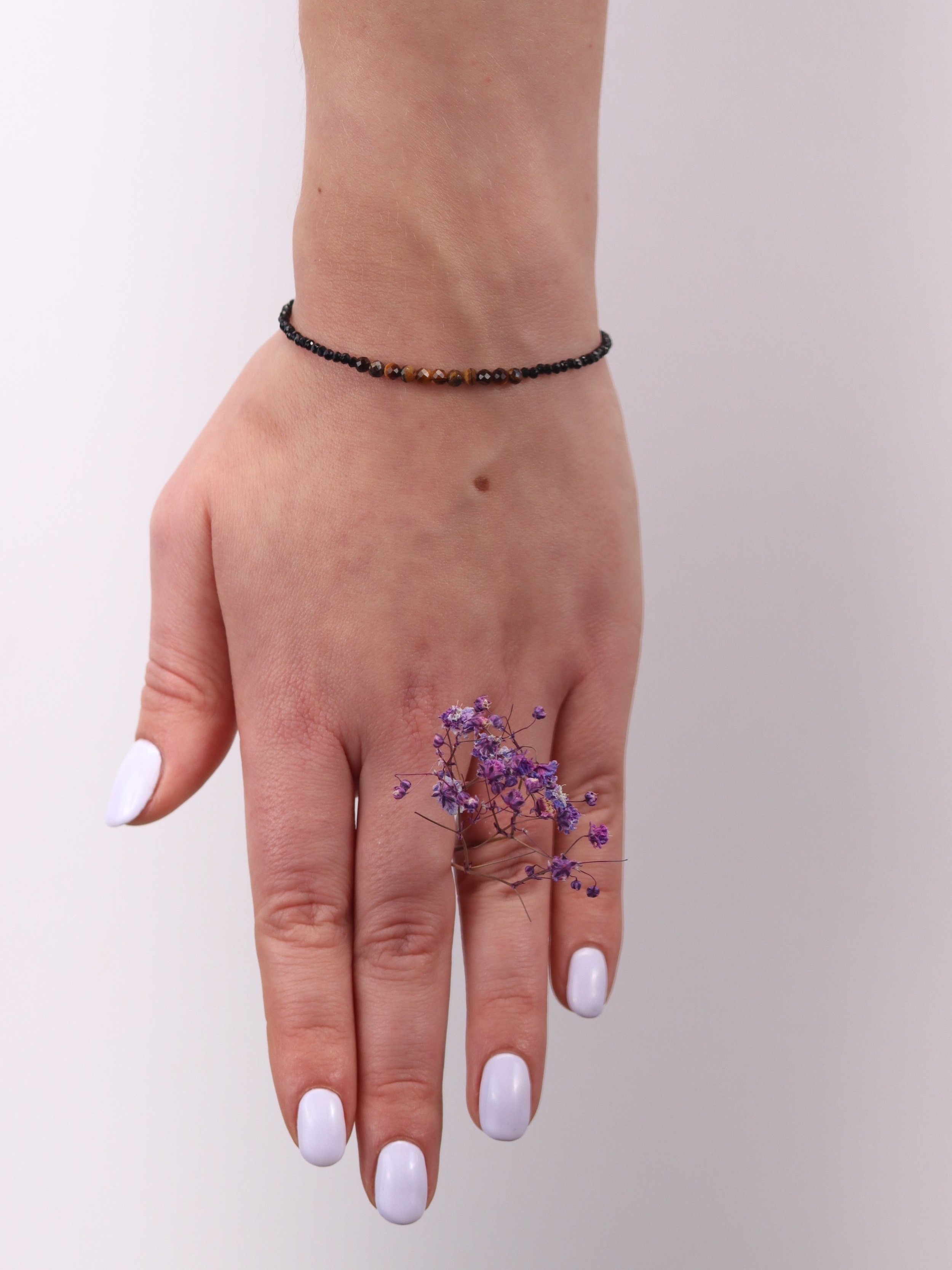 Bracelet Tourmaline noire & Œil-de-tigre - Protection