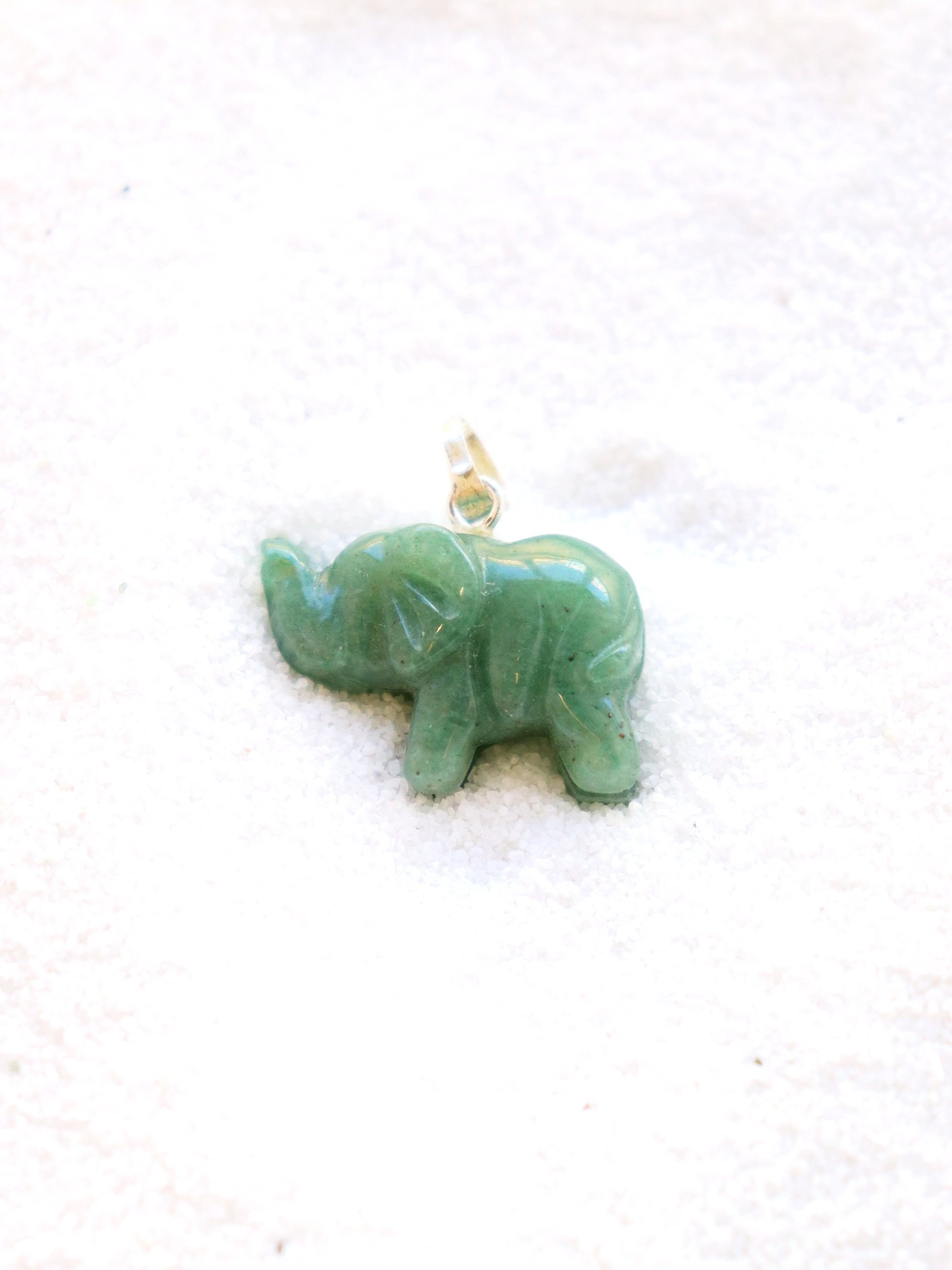 Pendentif éléphant en Aventurine - Avancer avec confiance