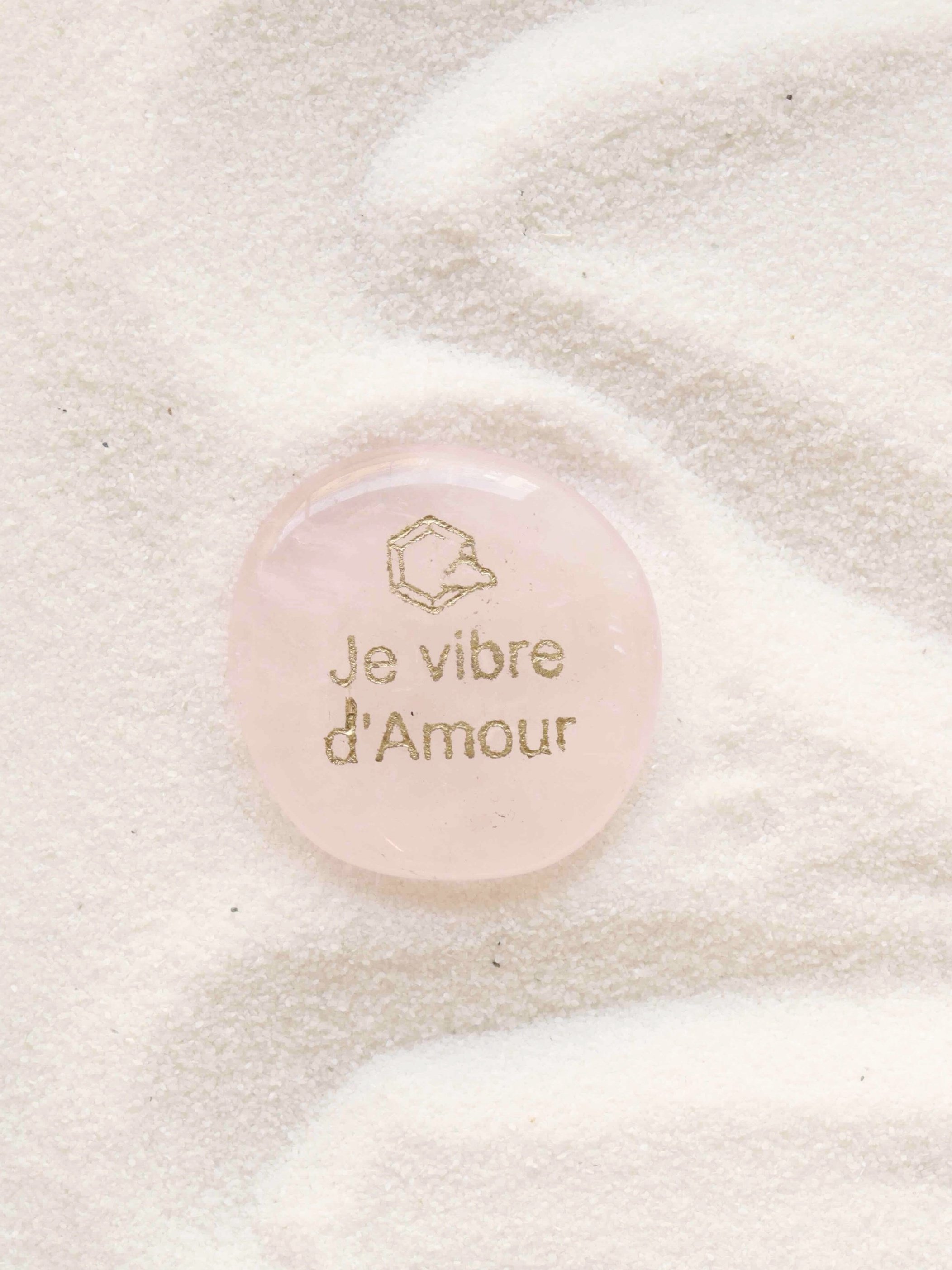 Quartz rose gravé - Amour & Douceur