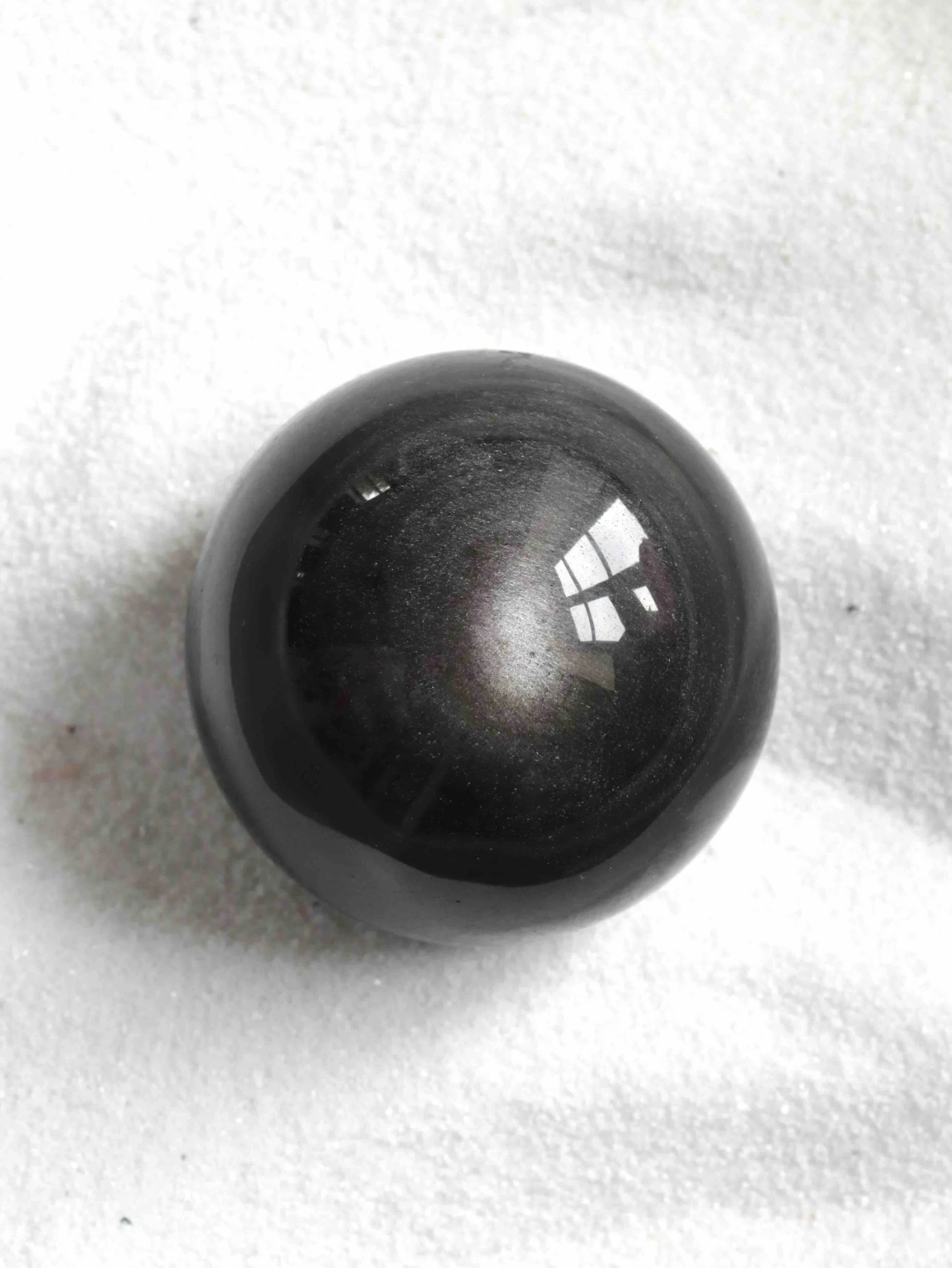 Sphère Obsidienne argentée - Pierre pour défaire les blocages & être maître de son destin - SOLYA - Bijoux, cristaux & minéraux en Belgique à Bruxelles