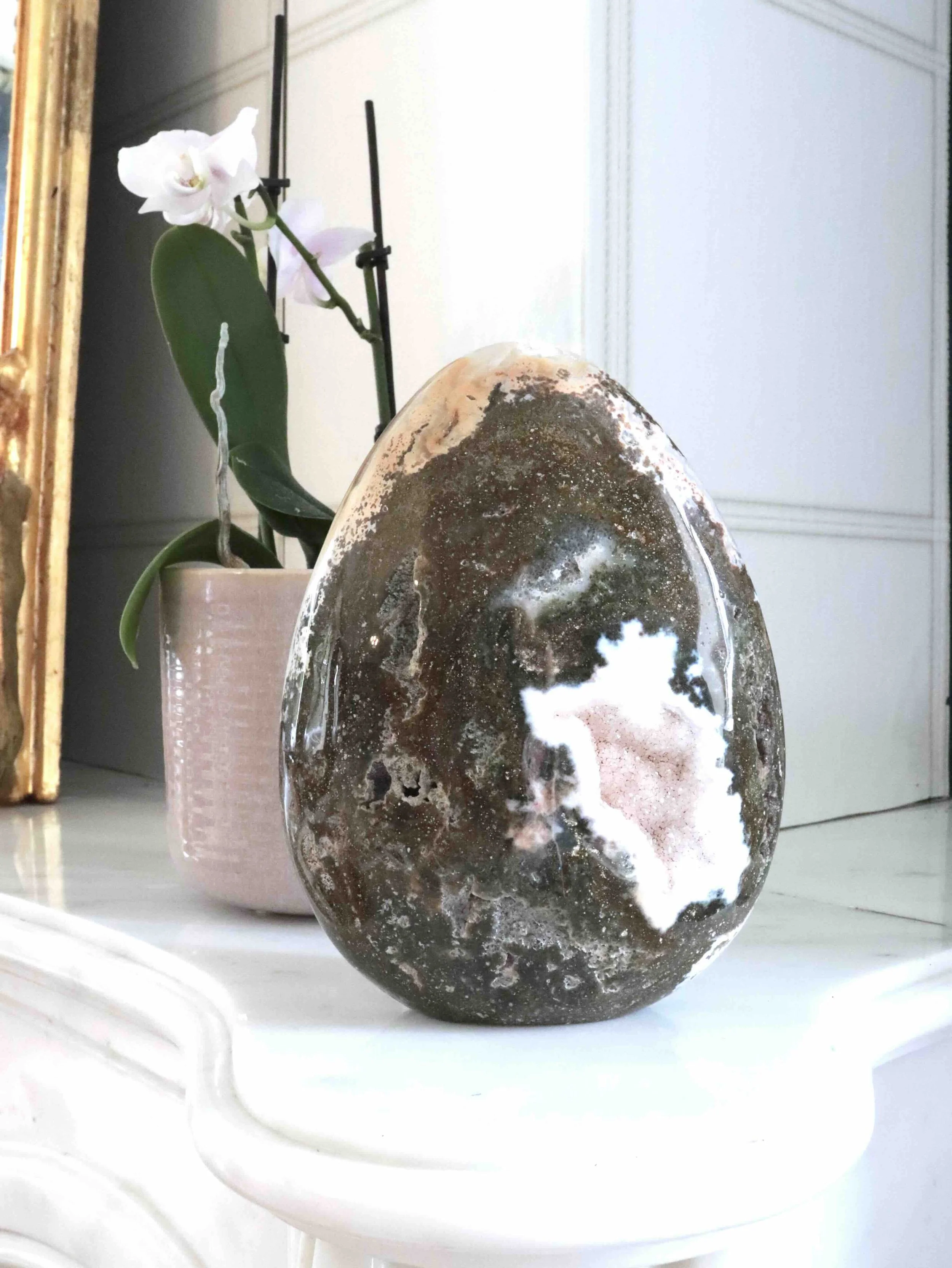 Grand dôme en Jaspe océan - Pierre pour la douceur & le lâcher prise - SOLYA - Eshop de lithothérapie - Magasin de pierres éthiques & naturelles en Belgique - Bijoux, cristaux & minéraux