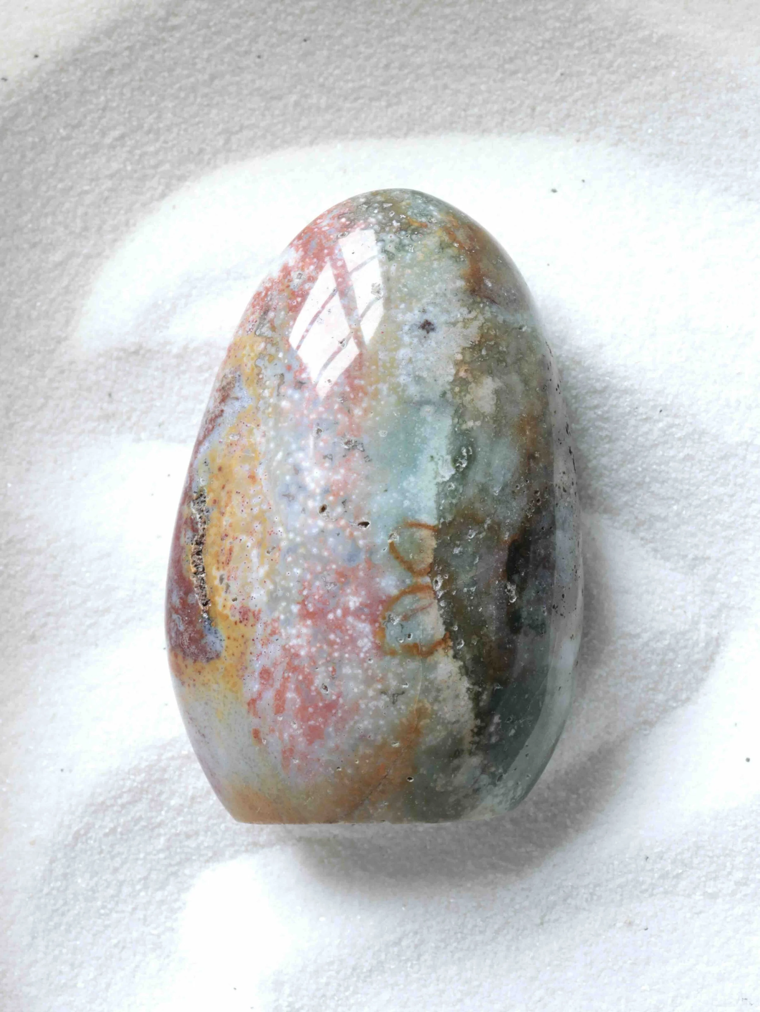 Dôme en Jaspe océan - Pierre pour la douceur & le lâcher prise - SOLYA - Eshop de lithothérapie - Magasin de pierres éthiques & naturelles en Belgique - Bijoux, cristaux & minéraux