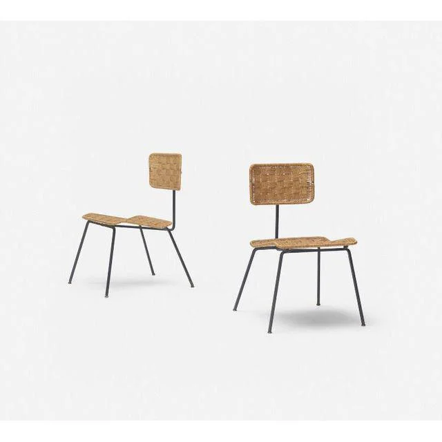 Pair of American Rattan Accent Chairs