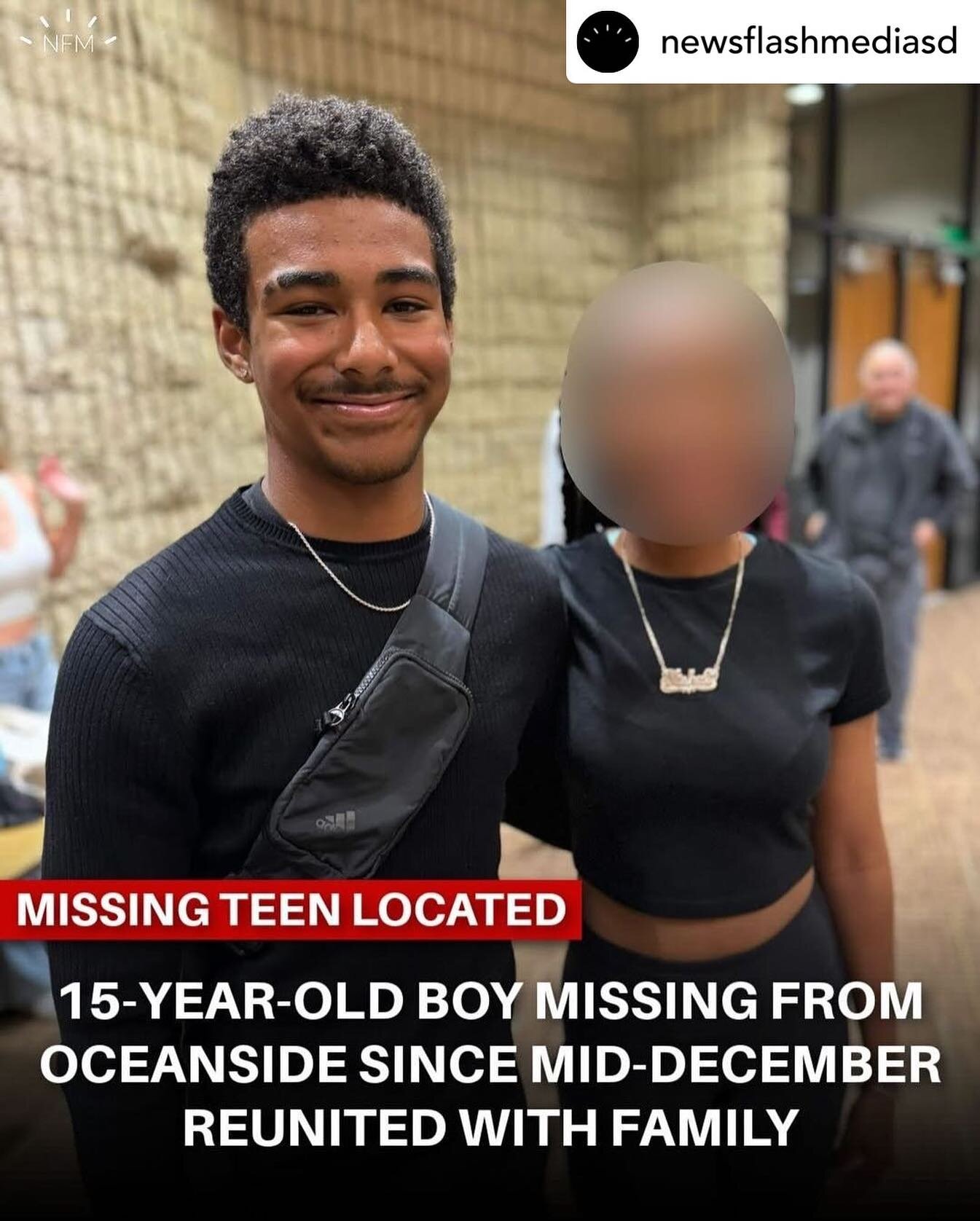 Repost &bull; @newsflashmediasd 
.
KOCT is very pleased to help spread word that Oceanside teen Rudy Moya has been found and reunited with his family. We thank everyone who helped spread awareness of this young member of our community who&rsquo;d bee