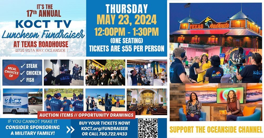 Join us for a sizzlin&rsquo; good time at the 17th Annual KOCT TV Luncheon Fundraiser! Save the Date May 23rd 12pm-130pm at Texas Roadhouse. Tickets will sell out so get yours now! Link in bio for tickets. Help support the future of public access med