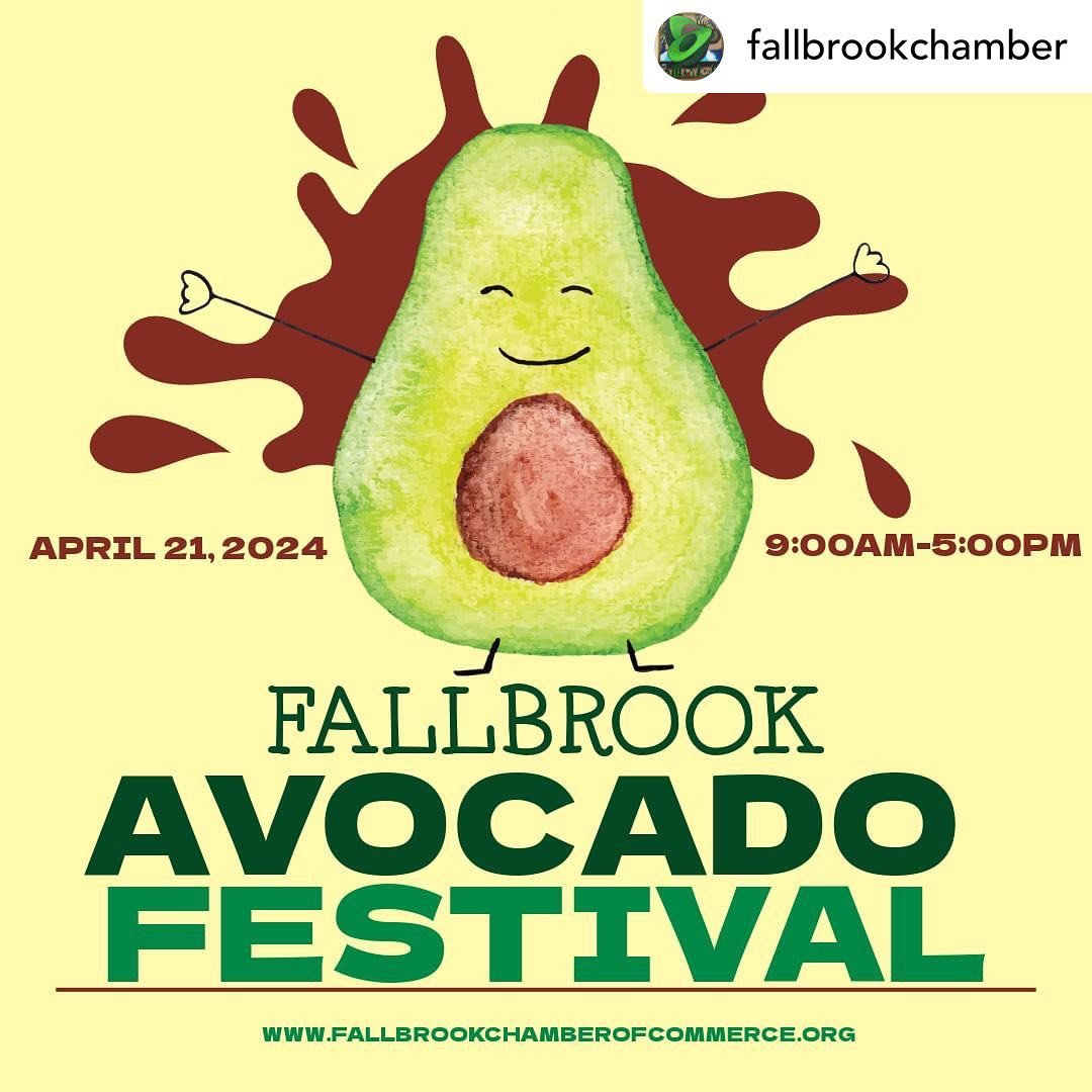 Repost &bull; @fallbrookchamber
.
Always FUN to be had in North County! Save the Date for this Sunday, April 21st as the Fallbrook Avocado Festival returns for its 37th year! Check their website for more info: www.fallbrookchamberofcommerce.org
.
.
#