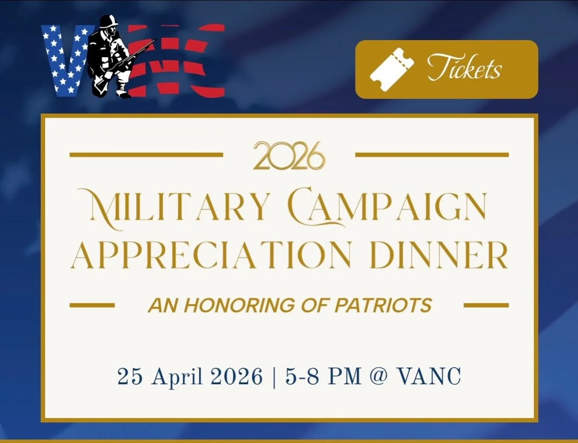 Celebrate our Service Members at the Military Campaign Appreciation Dinner (MCAD) on Saturday, April 25th from 5-8pm at the Veterans Association of North County! The MCAD is a time to recognize the everyday heroes who have played valuable roles in mi