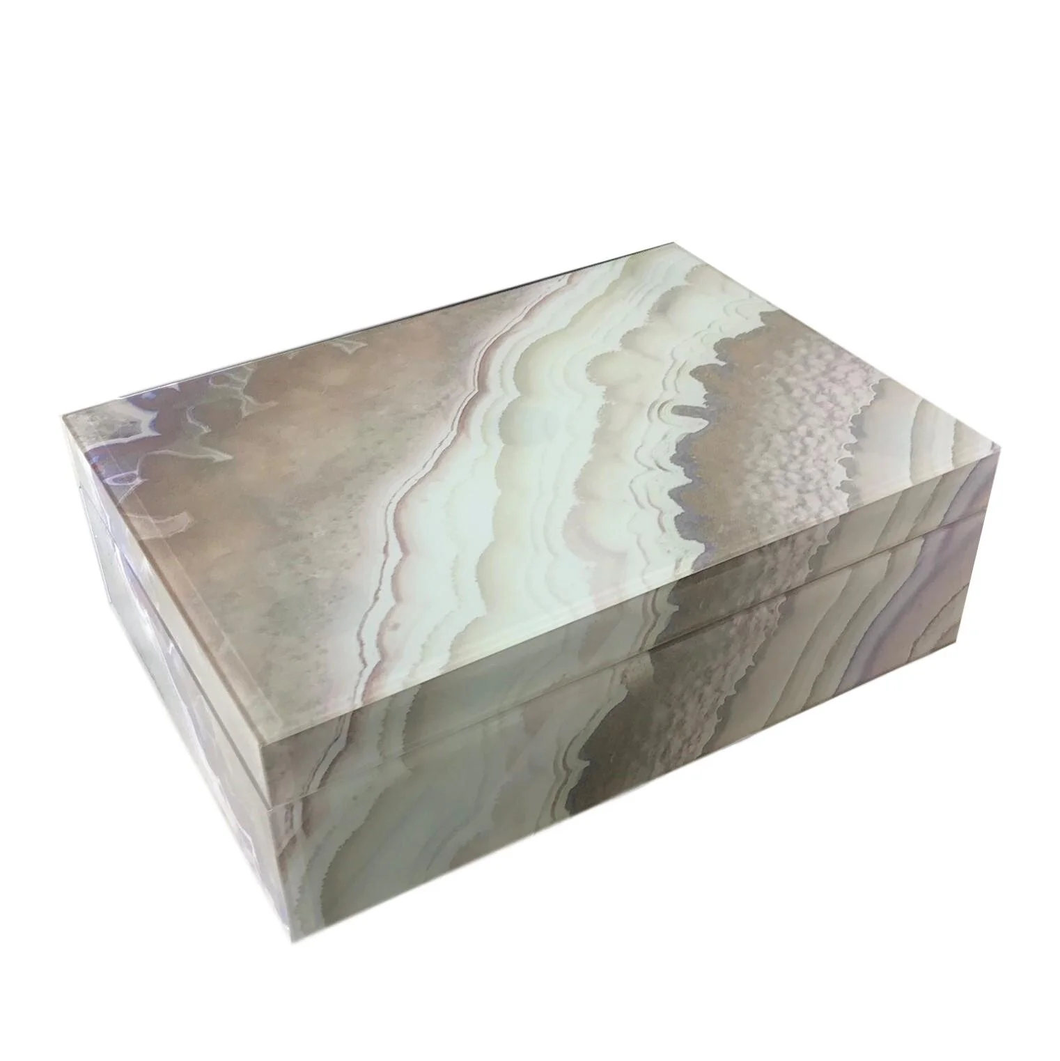 Agate Pattern Box - White, Gray &amp; Lavender