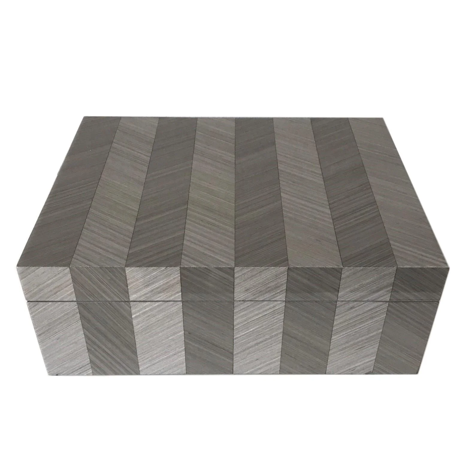 Gray Chevron Striped Box 