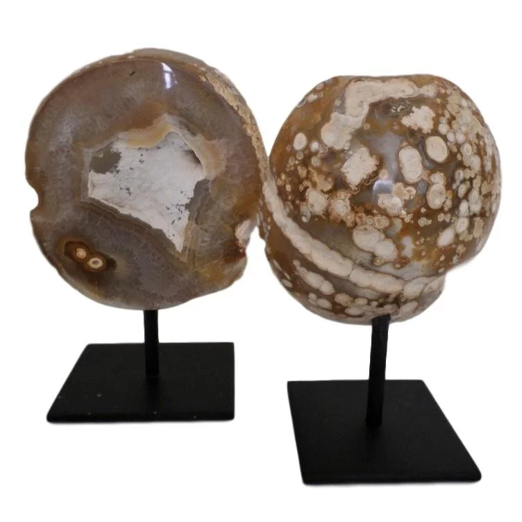 Agate Specimens on Iron Stands
