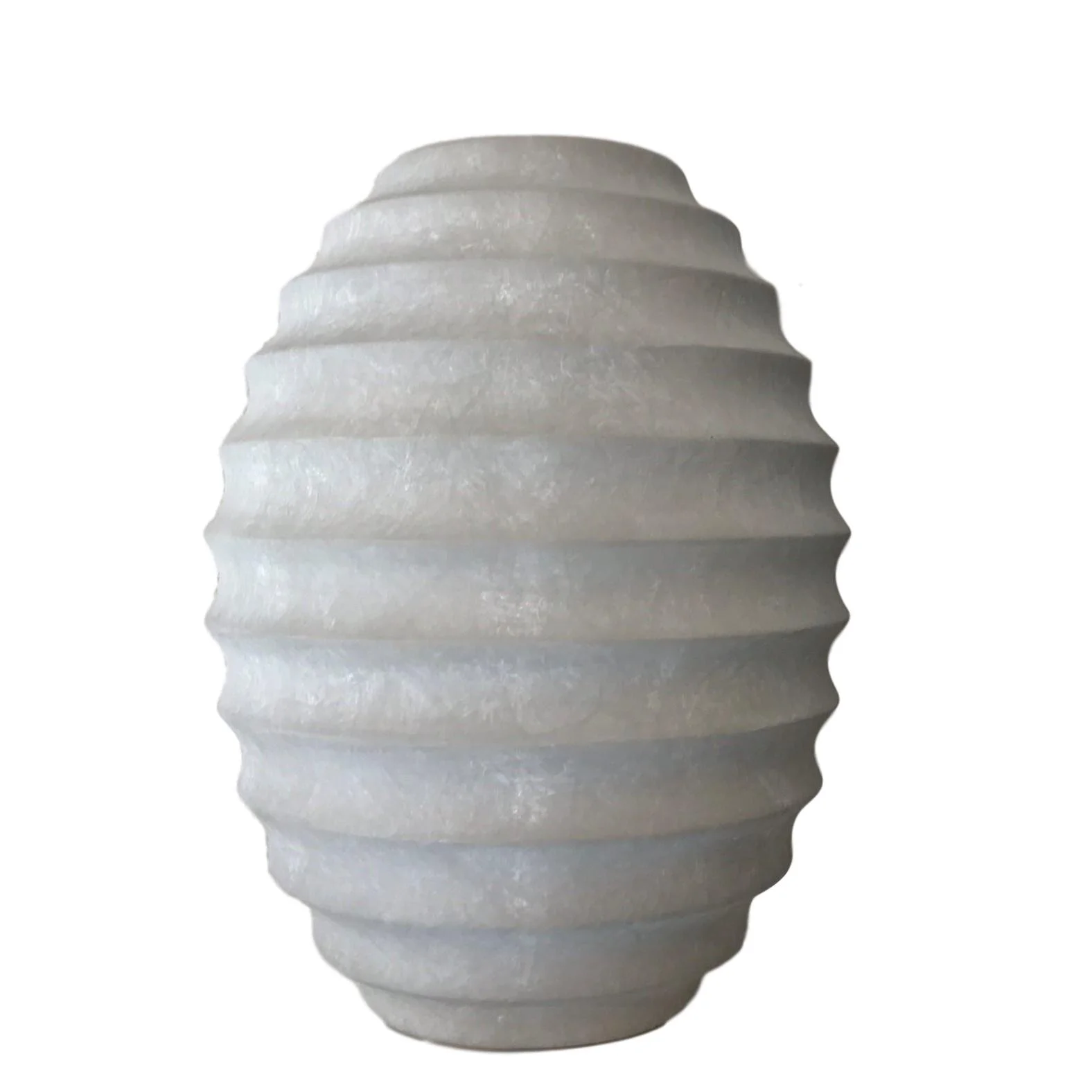 Light Gray Ribbed Ceramic Vase