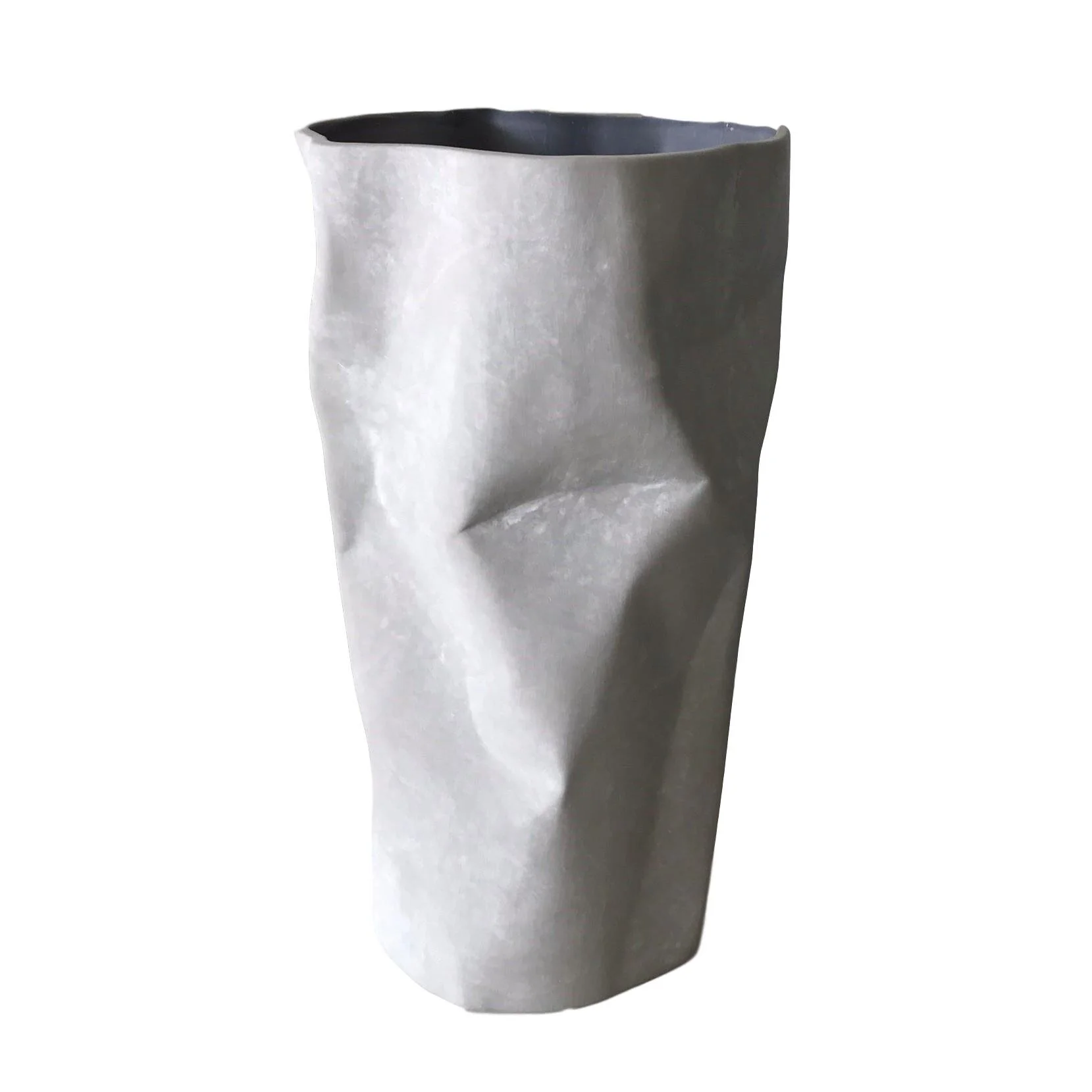 Gray Folded Ceramic Vase