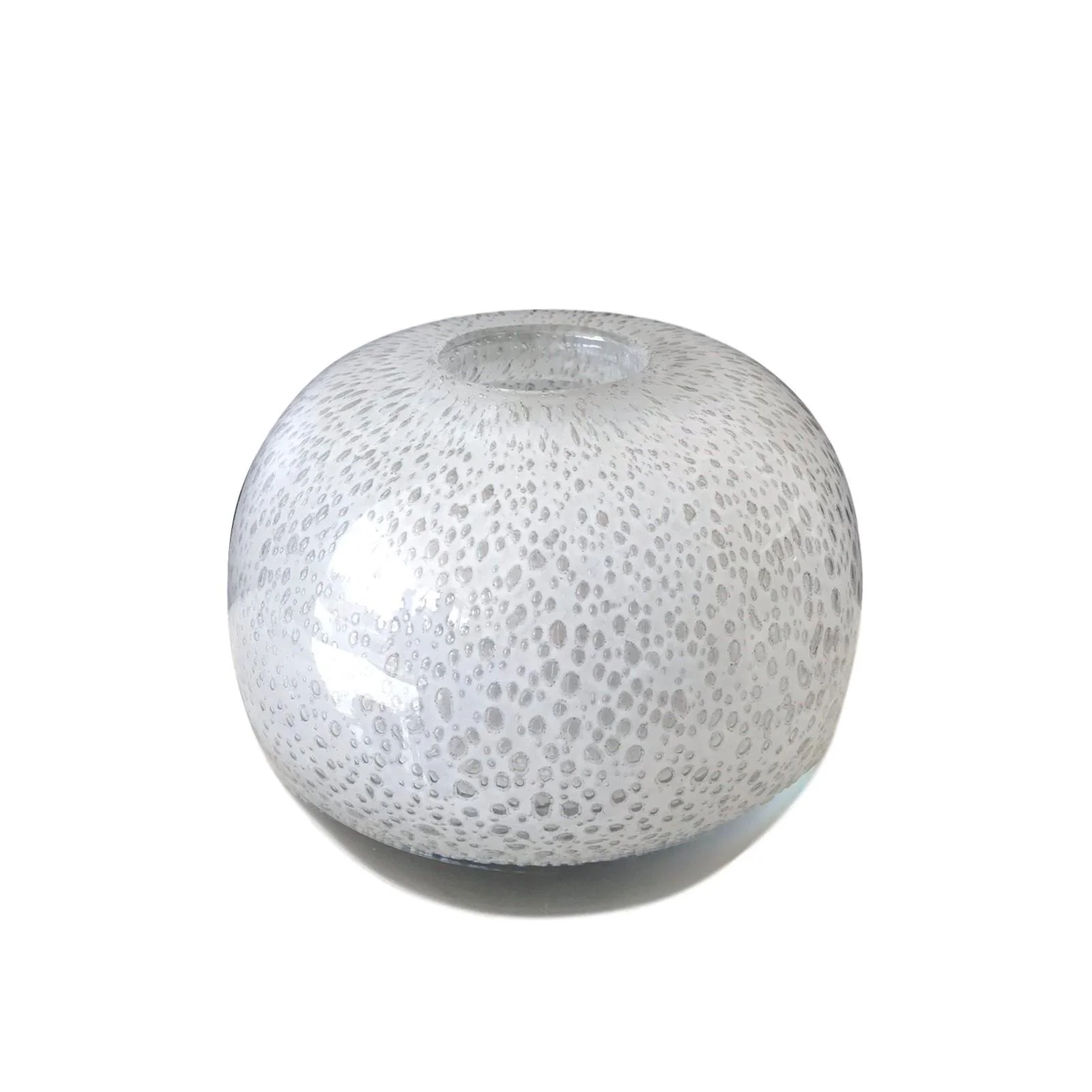 Bubble Glass Ball Vase, White