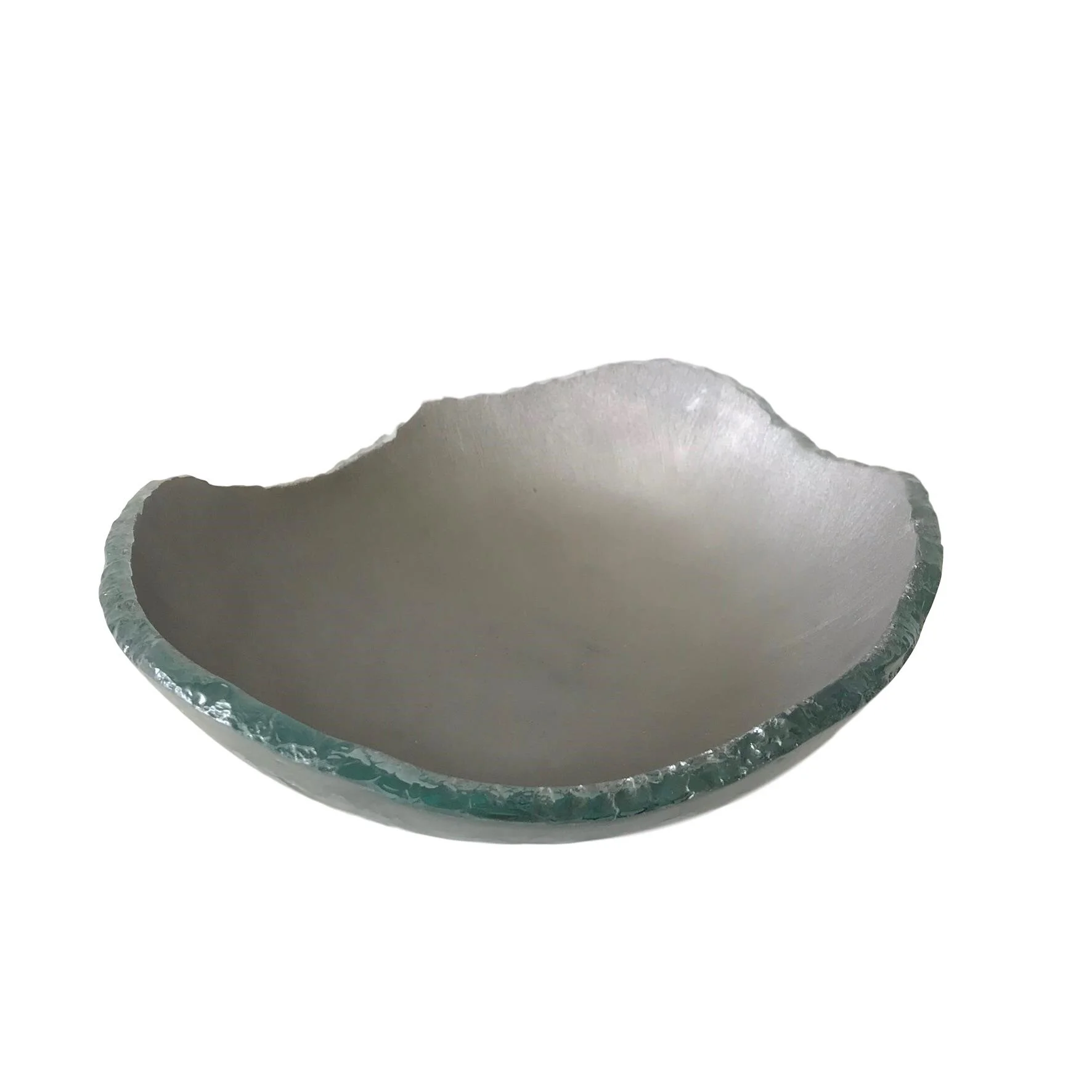 Rough Edge Glass Bowl, Silver 