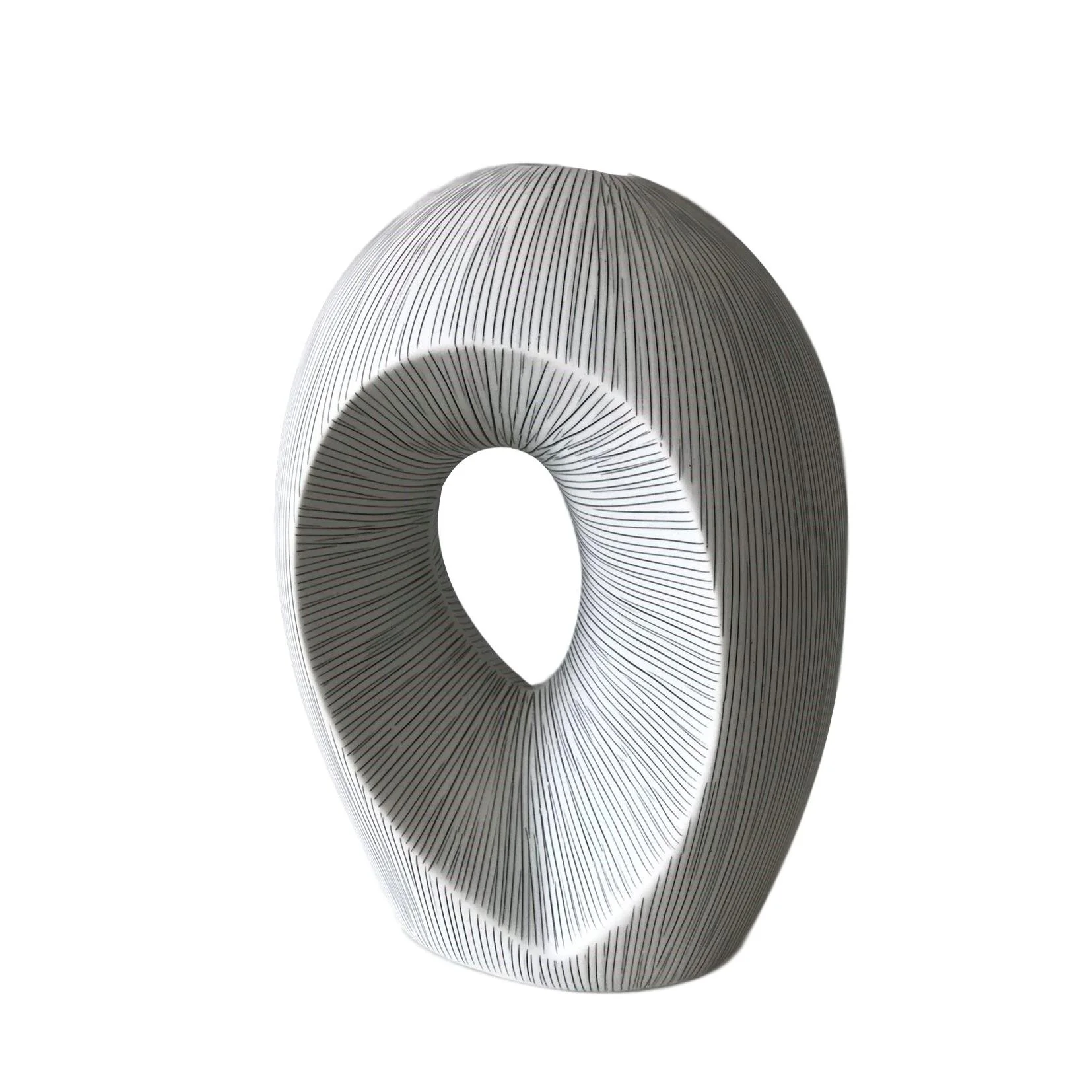 Modern Ceramic Vase, Blue Stripe 