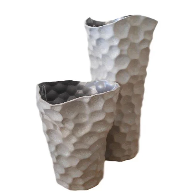 Light Gray Dimple Vases